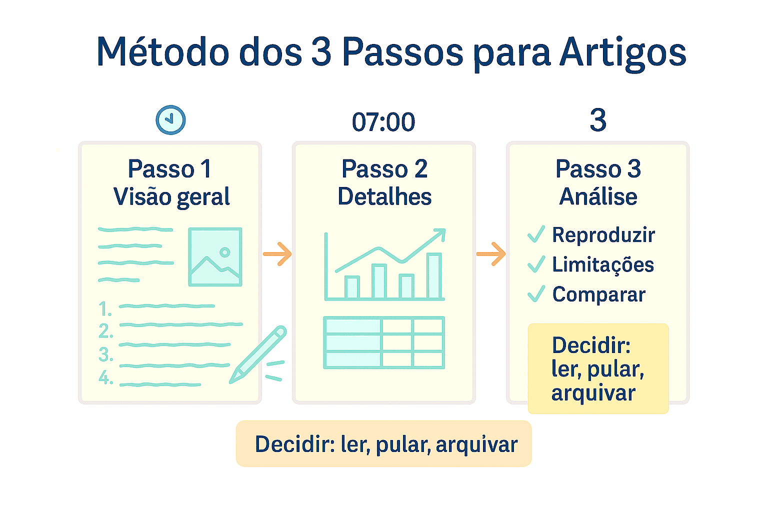 Três painéis: Visão geral, Detalhes, Análise com checklist